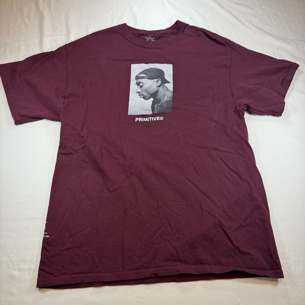 Primitive x Tupac No Changes Maroon Graphic T-Shirt